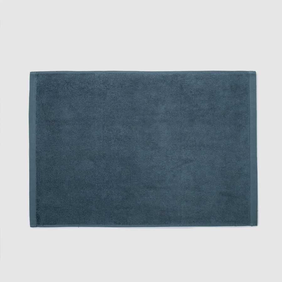 organic cotton bath mat atlantic blue