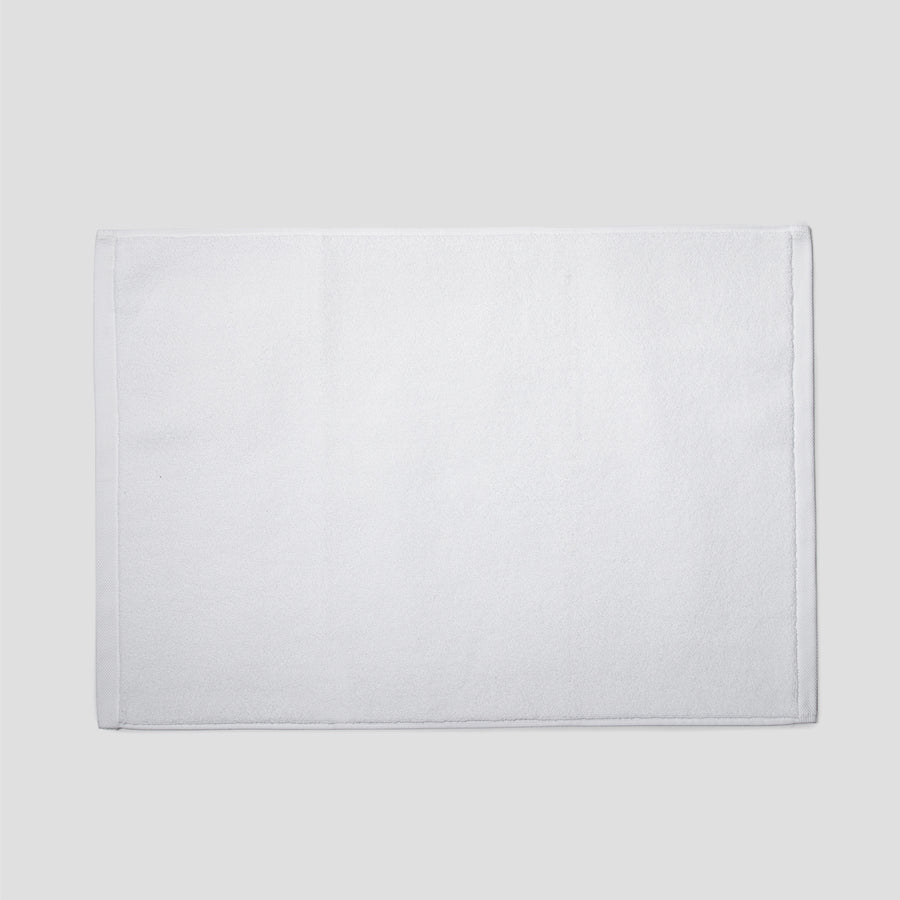 pure white organic cotton bath mat